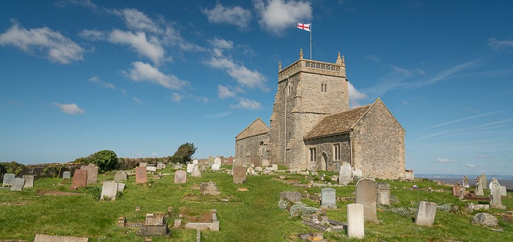 The old Church of St Nicholas, Uphill