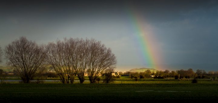 Rainbow over Meare Pool - Meare, Somerset, UK. ID 824_4275