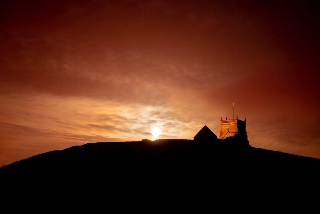 Cold Full Moon at Uphill - Somerset, UK. ID 827_7497