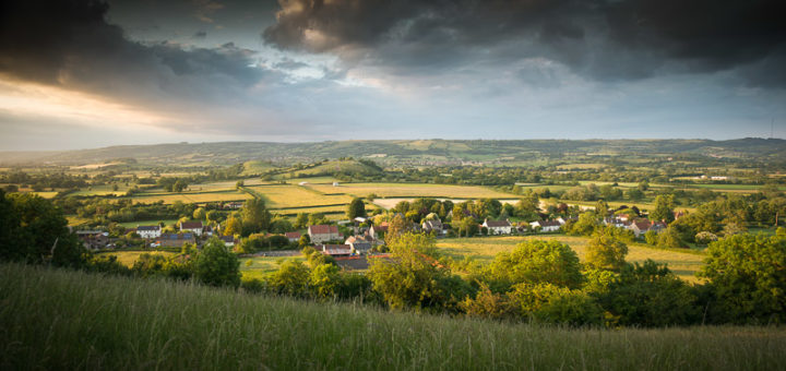 Evening - Henton, Somerset, UK. ID Henton Panorama