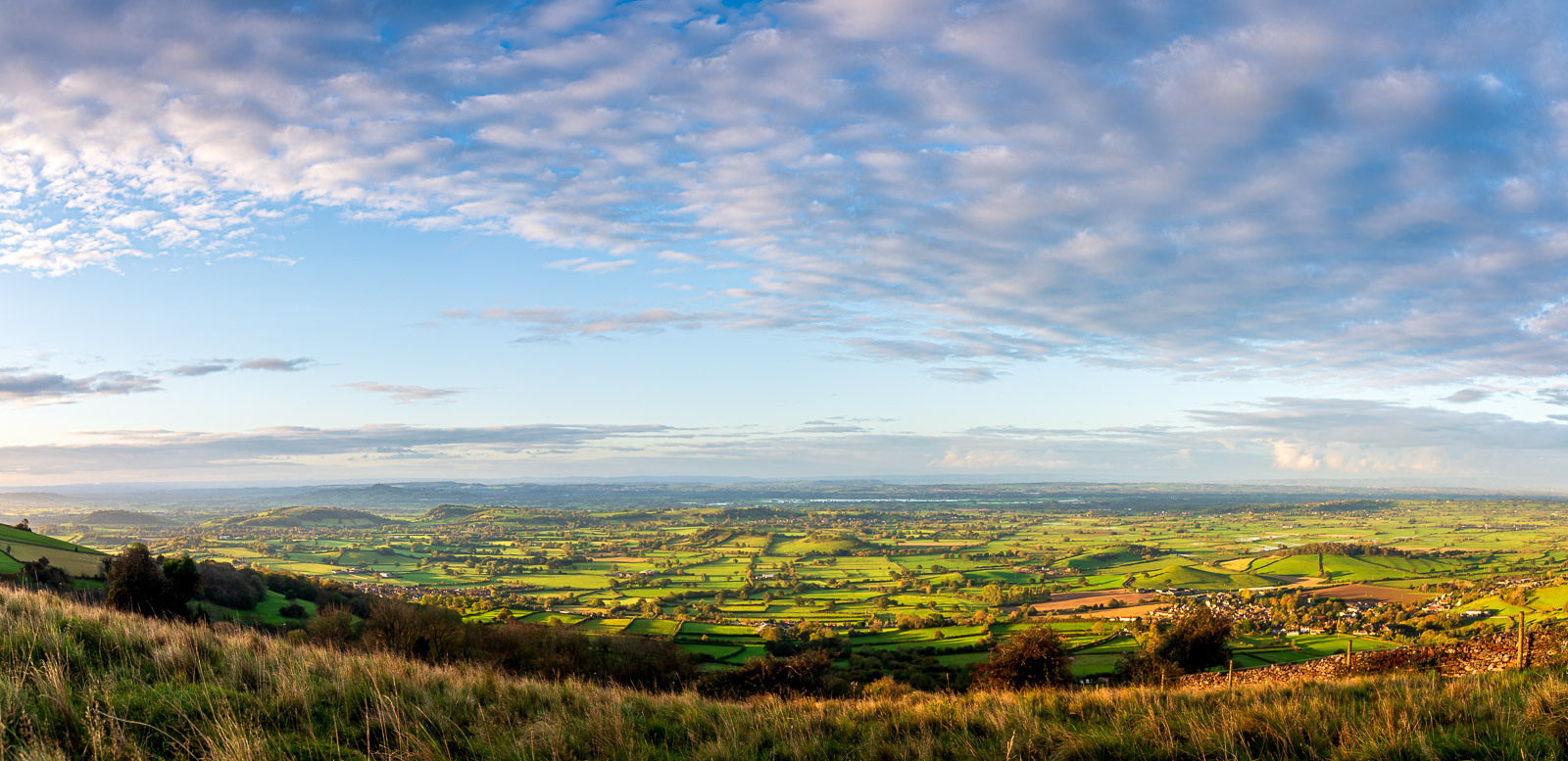 Looking over the Axe Valley - From Cooks Fields, Mendip Hills, Somerset, UK. ID JB1_7796HP