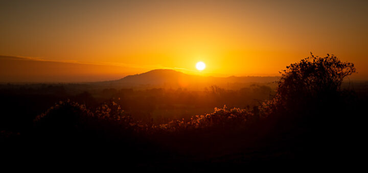 Brent Knoll Sunset - From the base of Crook Peak, Mendip Hills, Somerset, UK. ID JB1_9985