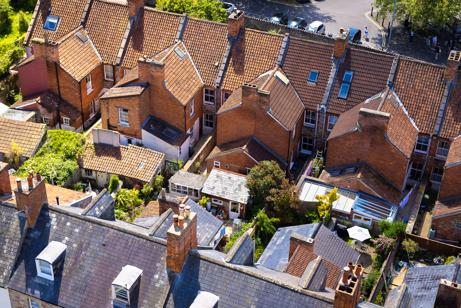 Market St - From St Cuthberts Church, Wells, Somerset, UK> ID BR58347