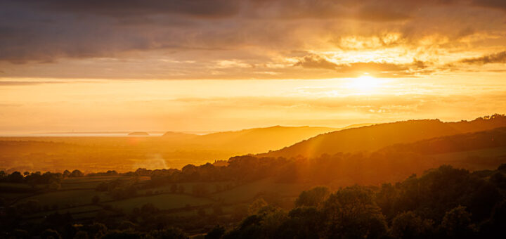 Sunset from Lynchcombe - Mendip Hills, Somerset, UK. ID JB_4261H