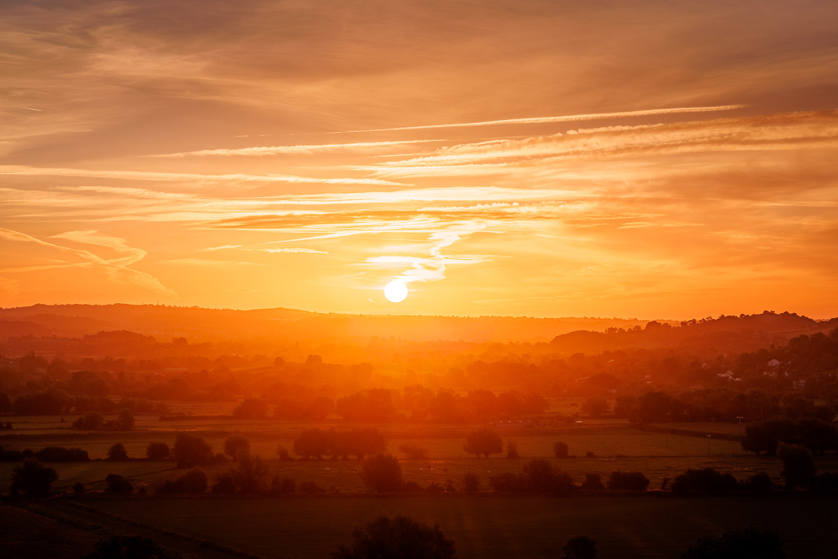 Dawn at Autumn Equinox - Panborough, Somerset, UK. ID JB_4038H